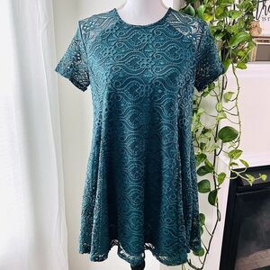 Show Me Your Mumu Green Lacy Fully Lined Flare Skater Dress Size Small